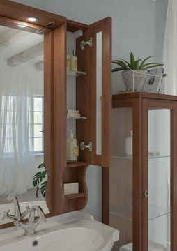 RETRÒ 02 - Floor-standing vanity unit with mirror by LEGNOBAGNO - view 3