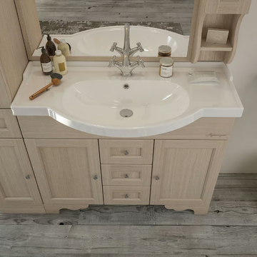 RETRÒ 04 - Floor-standing vanity unit with mirror by LEGNOBAGNO - view 3