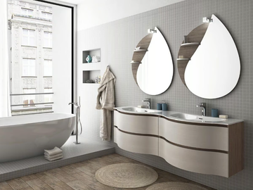 URBAN COMPONIBILE 08 - Double wall-mounted vanity unit with drawers by LEGNOBAGNO - view 2
