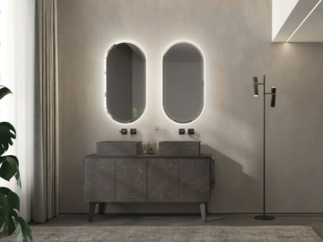 FREEDOM FL02 - Double HPL vanity unit with mirror by LEGNOBAGNO - view 2