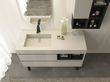 FREEDOM FL04 - Floor-standing wooden vanity unit with mirror by LEGNOBAGNO - view 2