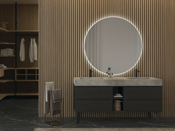FREEDOM FL05 - Double wooden vanity unit with mirror by LEGNOBAGNO - view 2