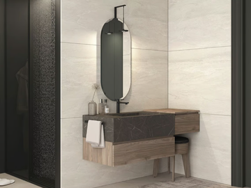 FREEDOM FL08 - Wall-mounted wooden vanity unit with mirror by LEGNOBAGNO - view 2