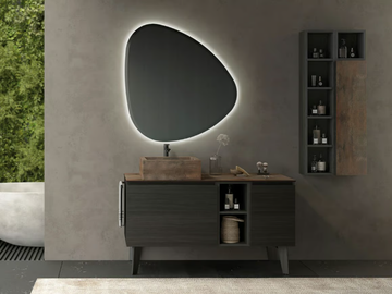 FREEDOM FL09 - Single HPL vanity unit with mirror by LEGNOBAGNO - view 2