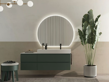 FREEDOM FL12 - Wall-mounted wooden vanity unit with mirror by LEGNOBAGNO - view 2
