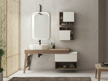 FREEDOM FL13 - Single wooden vanity unit with cabinets by LEGNOBAGNO - view 2