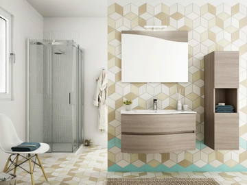 FLEX 01 - Suspended bathroom cabinet with drawers with mirror by LEGNOBAGNO - view 2