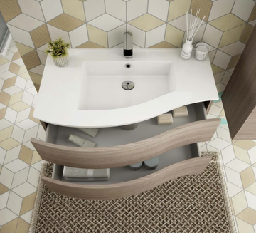 FLEX 01 - Suspended bathroom cabinet with drawers with mirror by LEGNOBAGNO - view 3