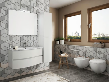 FLEX 04 - Suspended bathroom cabinet with drawers with mirror by LEGNOBAGNO - view 2