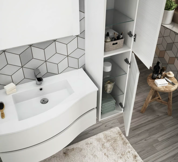 FLEX 04 - Suspended bathroom cabinet with drawers with mirror by LEGNOBAGNO - view 3
