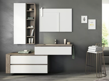 FREEDOM FL20 - Single wall-mounted HPL vanity unit with towel rail by LEGNOBAGNO - view 2