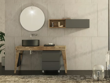 FREEDOM FL21 - Floor-standing single fir vanity unit with towel rail by LEGNOBAGNO - view 2