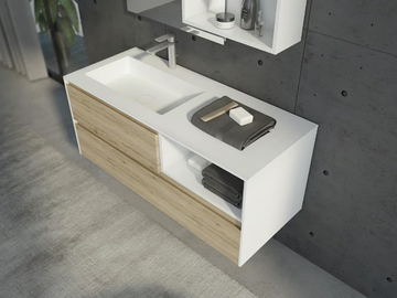 FREEDOM FL22 - Floor-standing HPL vanity unit with drawers with mirror by LEGNOBAGNO - view 3