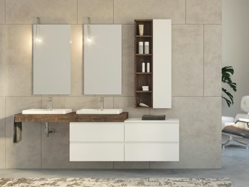 FREEDOM FL24 - Single wall-mounted fir vanity unit with drawers by LEGNOBAGNO - view 2