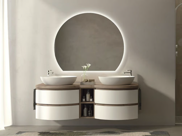FREEDOM FC08 - Double wooden vanity unit with mirror by LEGNOBAGNO - view 2