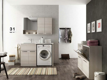 URBAN LAUNDRY 08 - Sectional laundry room cabinet with hinged doors with sink by LEGNOBAGNO - view 2
