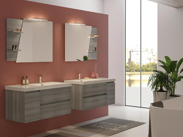 LINE 04 - Wall-mounted vanity unit with doors with drawers by LEGNOBAGNO - view 2