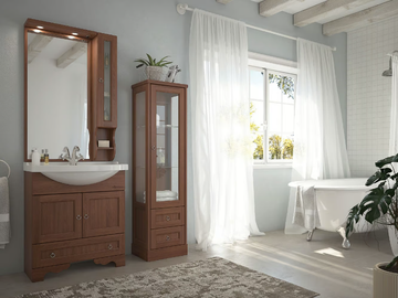 RETRÒ 02 - Floor-standing vanity unit with mirror by LEGNOBAGNO - view 2