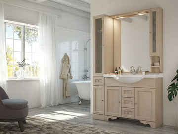 RETRÒ 04 - Floor-standing vanity unit with mirror by LEGNOBAGNO - view 2