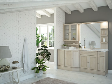 RETRÒ R217 - Floor-standing oak vanity unit with mirror by LEGNOBAGNO - view 2