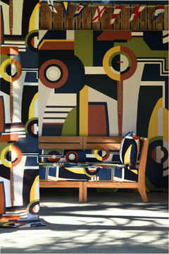 JEAN PAUL GAULTIER - CONSTRUCTIVISME - Printed polyester fabric with graphic pattern by LELIEVRE - view 3