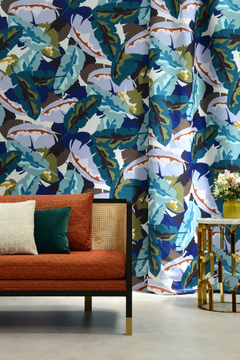 PALMA - Multi-colored polyester wall fabric for curtains by LELIEVRE - view 3