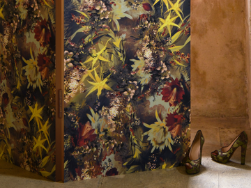 JEAN PAUL GAULTIER - VANILLE - Vinyl wallpaper with floral pattern by LELIEVRE - view 2