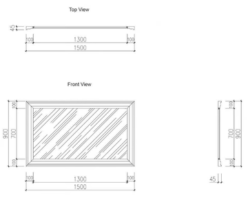 DORCHESTER - Rectangular framed oak mirror by LUSSO - view 3