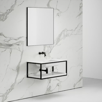 ARIA - Single wall-mounted Resin Stone vanity unit with integrated washbasin by LUSSO - view 3