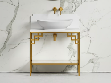 ART DECO - Floor-standing single steel console sink by LUSSO - view 2