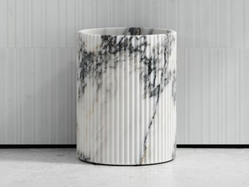 BIJOUX - Arabescato marble bathroom waste bin by LUSSO - view 2