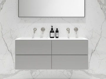 CELARE - Double wall-mounted wooden vanity unit with drawers by LUSSO - view 2