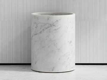CLICHE - Carrara marble bathroom waste bin by LUSSO - view 2