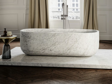 DESIGNO - Freestanding oval Carrara marble bathtub by LUSSO - view 2