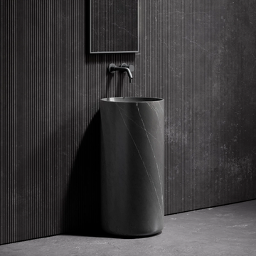 DESIGNO - Freestanding round Pietra Grey marble washbasin by LUSSO - view 3
