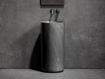 DESIGNO - Freestanding round Pietra Grey marble washbasin by LUSSO - view 2