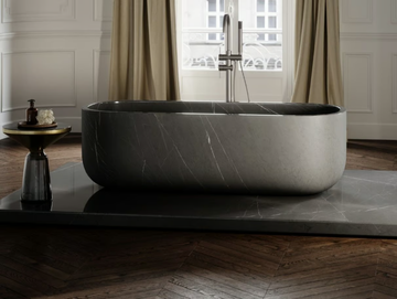 DESIGNO - Freestanding oval Pietra Grey marble bathtub by LUSSO - view 2