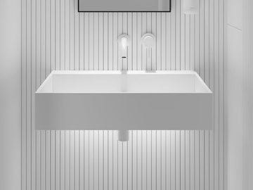 ETHOS - Wall-mounted rectangular Resin Stone washbasin by LUSSO - view 2