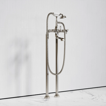 ETON - Floor standing external bathtub mixer with hand shower by LUSSO - view 3