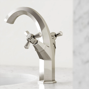 ETON - Deco High metal washbasin mixer with aerator with individual rosettes by LUSSO - view 3