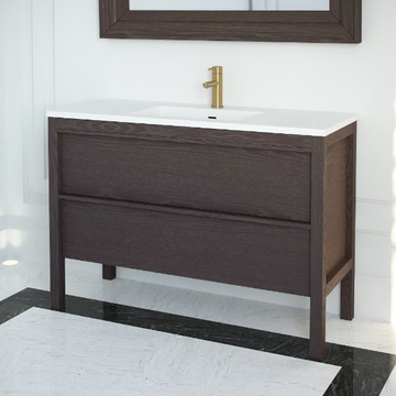 LANGHAM - Floor-standing wooden vanity unit with drawers with integrated washbasin by LUSSO - view 3