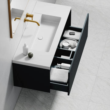 LUV - Wall-mounted wooden vanity unit with drawers by LUSSO - view 3