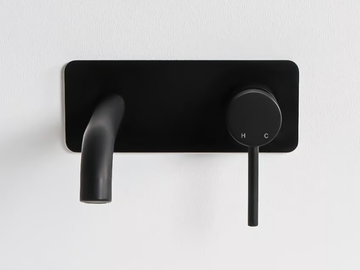 LUXE - 2 hole wall-mounted washbasin mixer with plate by LUSSO - view 2