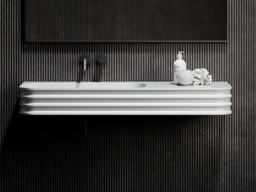 MADDOX - Wall-mounted single rectangular Resin Stone washbasin by LUSSO - view 2