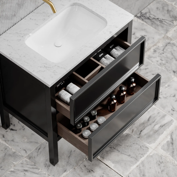 PELHAM - Floor-standing wooden vanity unit with drawers by LUSSO - view 3