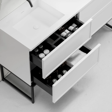 PIANA - Floor-standing double wooden vanity unit with drawers by LUSSO - view 3