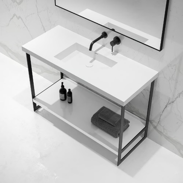 SILO - Floor-standing single Resin Stone console sink by LUSSO - view 3