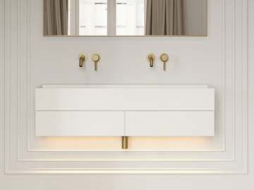 THINN - Double Resin Stone vanity unit with integrated washbasin by LUSSO - view 2