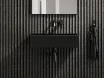 THINN - Wall-mounted single Resin Stone washbasin by LUSSO - view 2