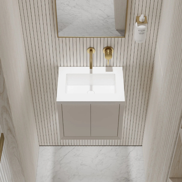 VOLINI - Single Resin Stone vanity unit with integrated washbasin by LUSSO - view 3